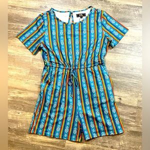 Ladies Size Medium. L&B Boutique. Western Aztec Serape Romper. New Without Tags.